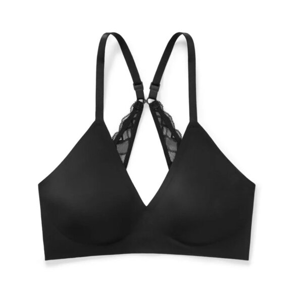 NWT True & Co True Body Boost Convertible Lace Bra in Black Size Large - Picture 2 of 11
